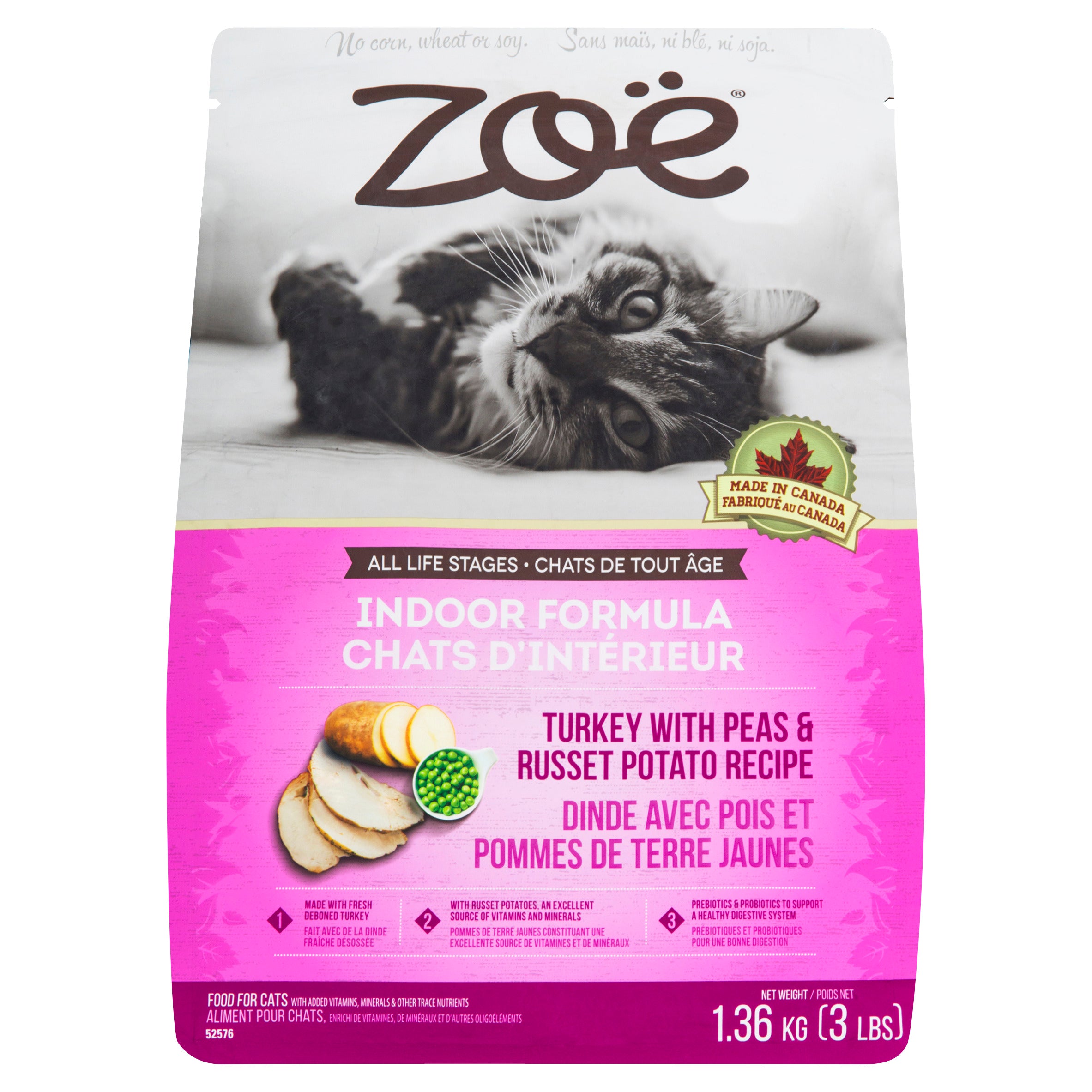 Zoe Cat Indoor, Tky/Peas/Potato 1.3kg